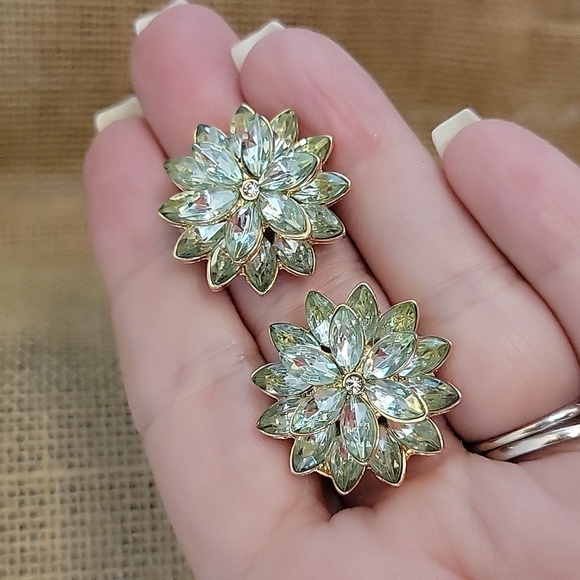 STUNNING DAHLIA SHIMMER EARRINGS, Choice of Color - Picture 9 of 11